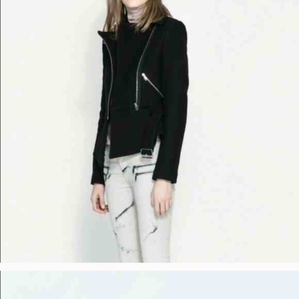 Zara zip moto jacket size M